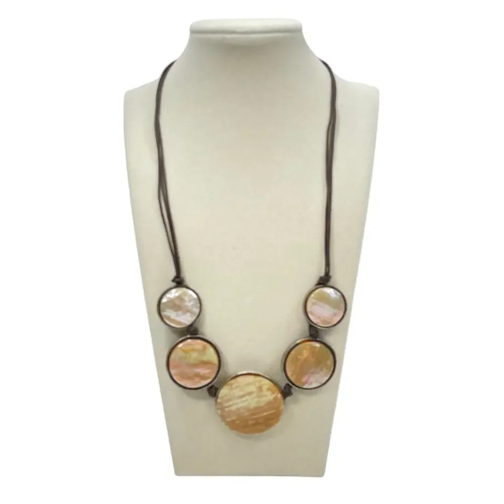 Xc Round Iridescent Necklace Boho 10
